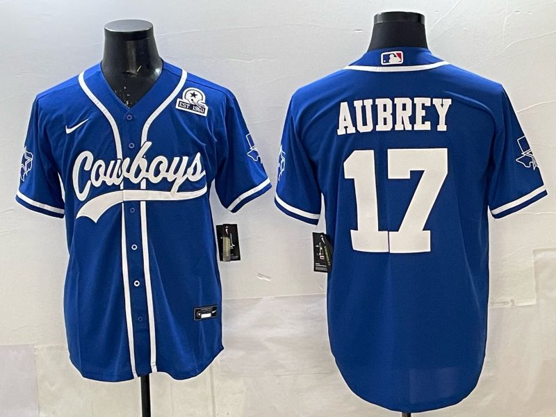 Men 2025 Dallas Cowboys #17 Aubrey blue Joint Name Nike Limited NFL Jersey style 034
